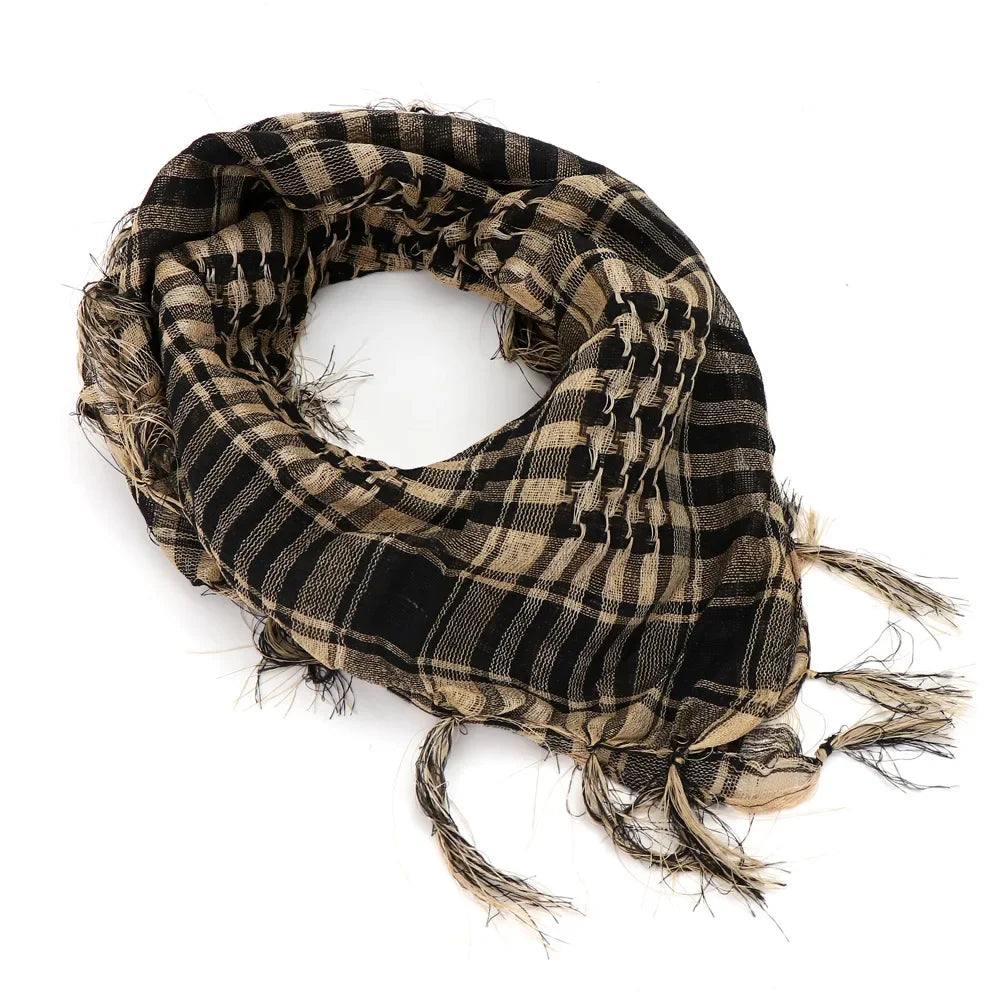 Military Shemagh Tactical Desert Scarf - Muslim Headscarf, Cotton Keffiyeh Head Neck Wrap for Men & Women