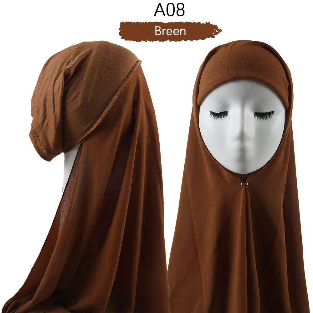 Heavy Chiffon Jersey Hijab for Women, Muslim Fashion Veil, Islamic Headscarf & Scarf