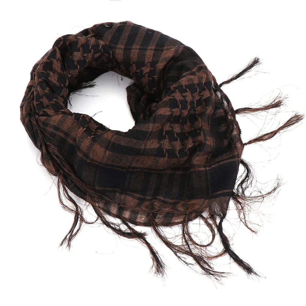 Military Shemagh Tactical Desert Scarf - Muslim Headscarf, Cotton Keffiyeh Head Neck Wrap for Men & Women