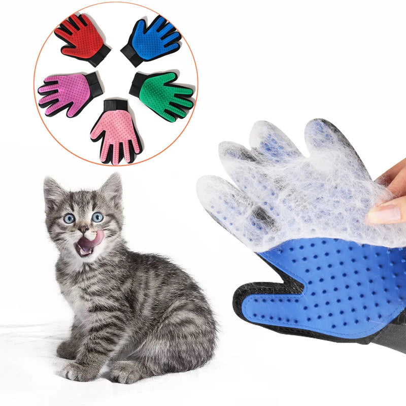 Pet Grooming Glove – Gentle Deshedding Brush for Cats & Dogs, Hair Remover, Massaging Bath Glove