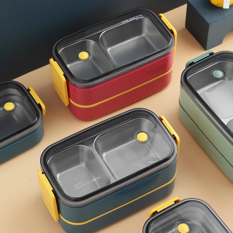 304 stainless steel insulated lunch boxes with separated multi-layer leakproof portable bento picnic box