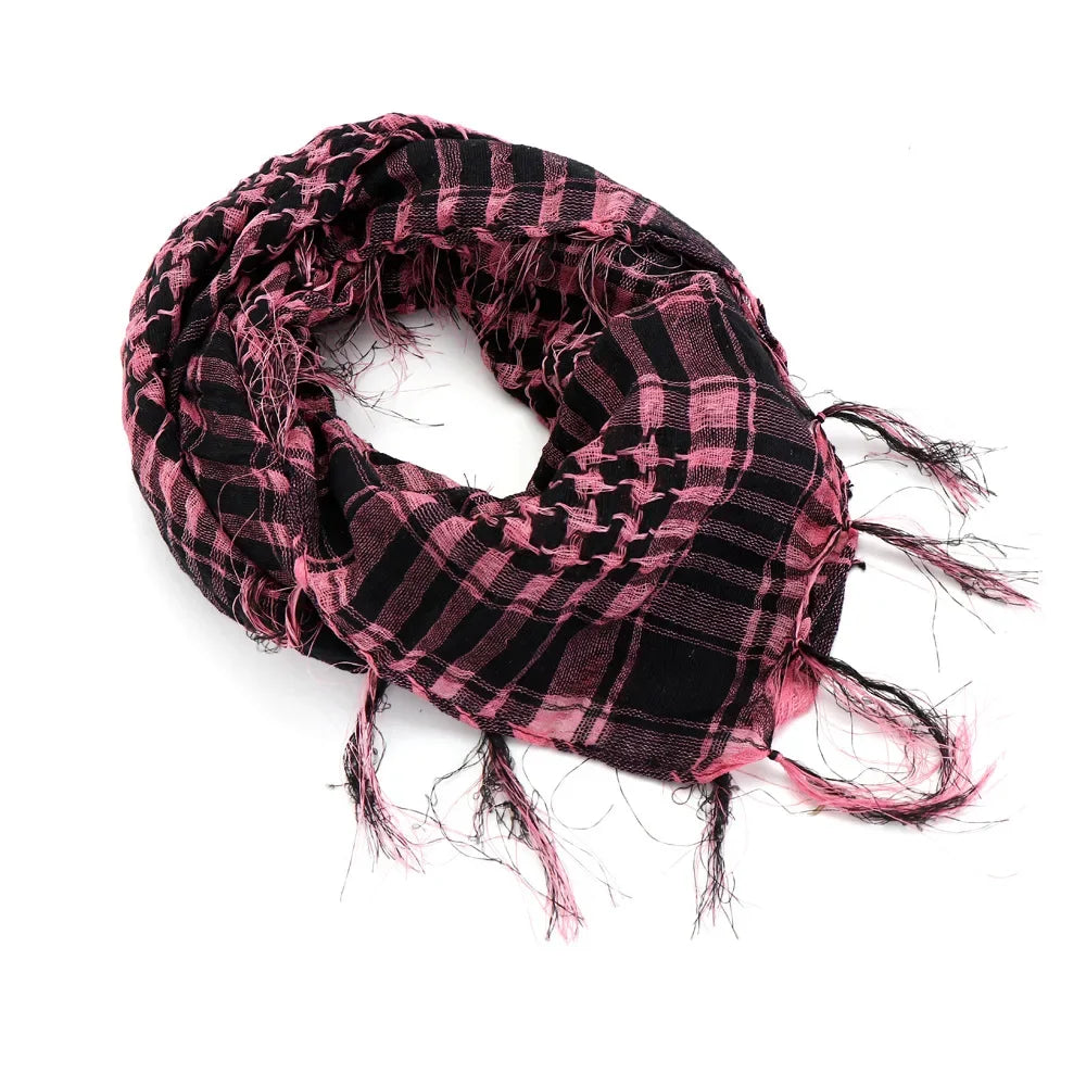 Military Shemagh Tactical Desert Scarf - Muslim Headscarf, Cotton Keffiyeh Head Neck Wrap for Men & Women