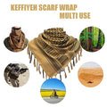 Tactical Shemagh Keffiyeh Scarf – 43x43 Inch Arab Head & Neck Wrap with Tassels for Men & Women, Desert Military Style