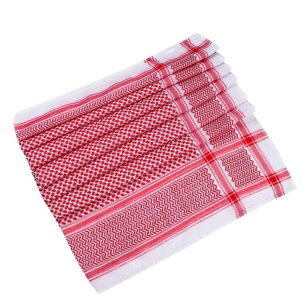 Islamic Traditional Plaid Shemagh Scarf – Arab Kafiya Keffiyeh, Palestine Bandana, Muslim Turban Hijab for Men & Women