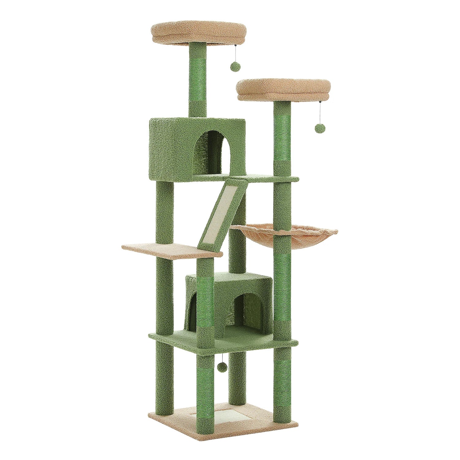 Large Multi-Level Cat Tree – Tall Plush Cat Tower for Indoor Cats with Scratching Posts, Scratching Boards, Perches & Caves