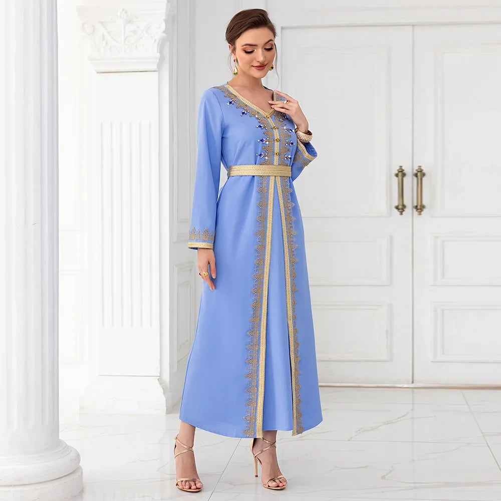 Turkish Modesty Robe, Elegant Fashion Long Dress, Arab Muslim Dress, Abaya with Long Sleeves, Islamic Clothing