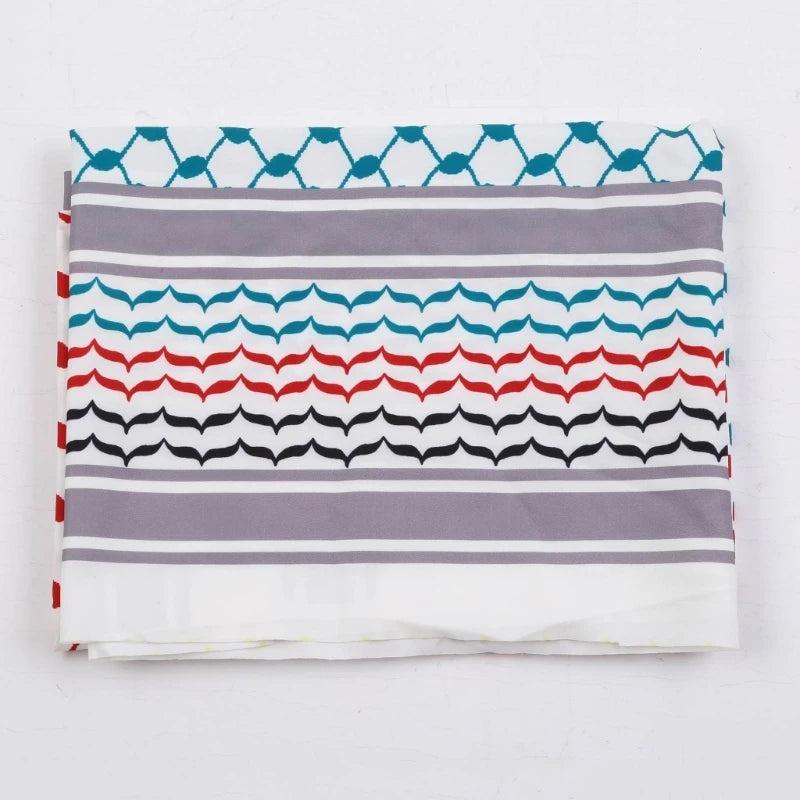 Men’s Shamash Keffiyeh Scarf - Geometric Jacquard Square Arab Headscarf, Multifunctional Bandana, Shawl Wrap Headwear