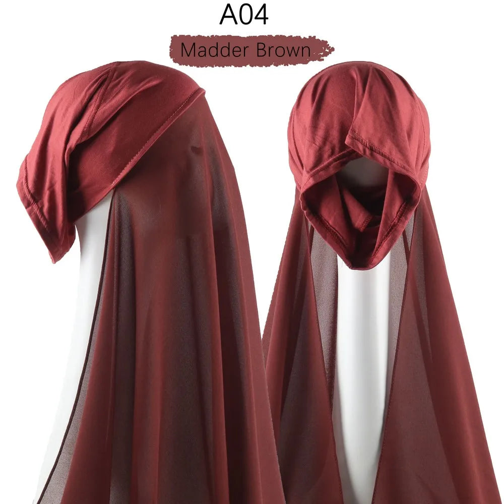 Heavy Chiffon Jersey Hijab for Women, Muslim Fashion Veil, Islamic Headscarf & Scarf
