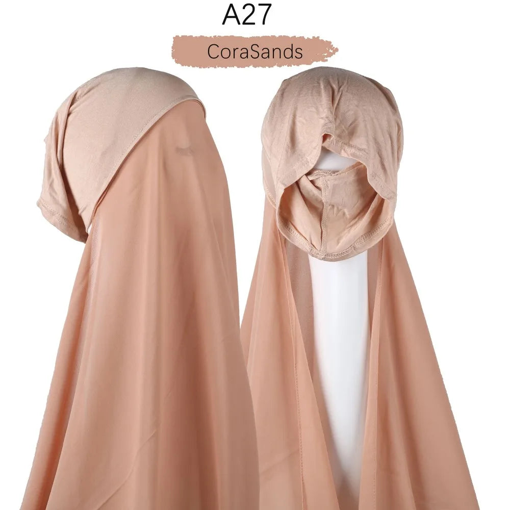Heavy Chiffon Jersey Hijab for Women, Muslim Fashion Veil, Islamic Headscarf & Scarf