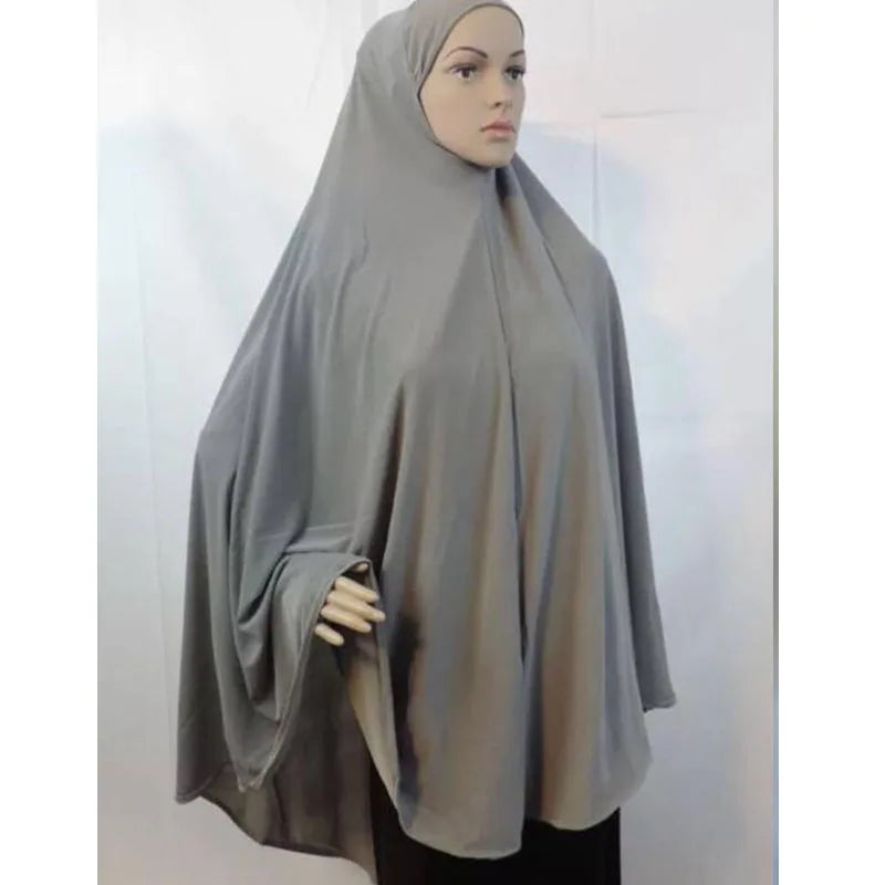 Fashion Muslim Hijab Scarf – Oversized 120x110CM Khimar, Islamic Headscarf, Jersey Turban for Women