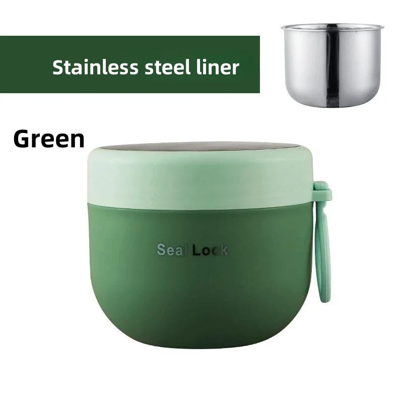 Stainless steel soup cups, thermal lunch box food thermos container with spoon, insulated bento lunch box for school and office use