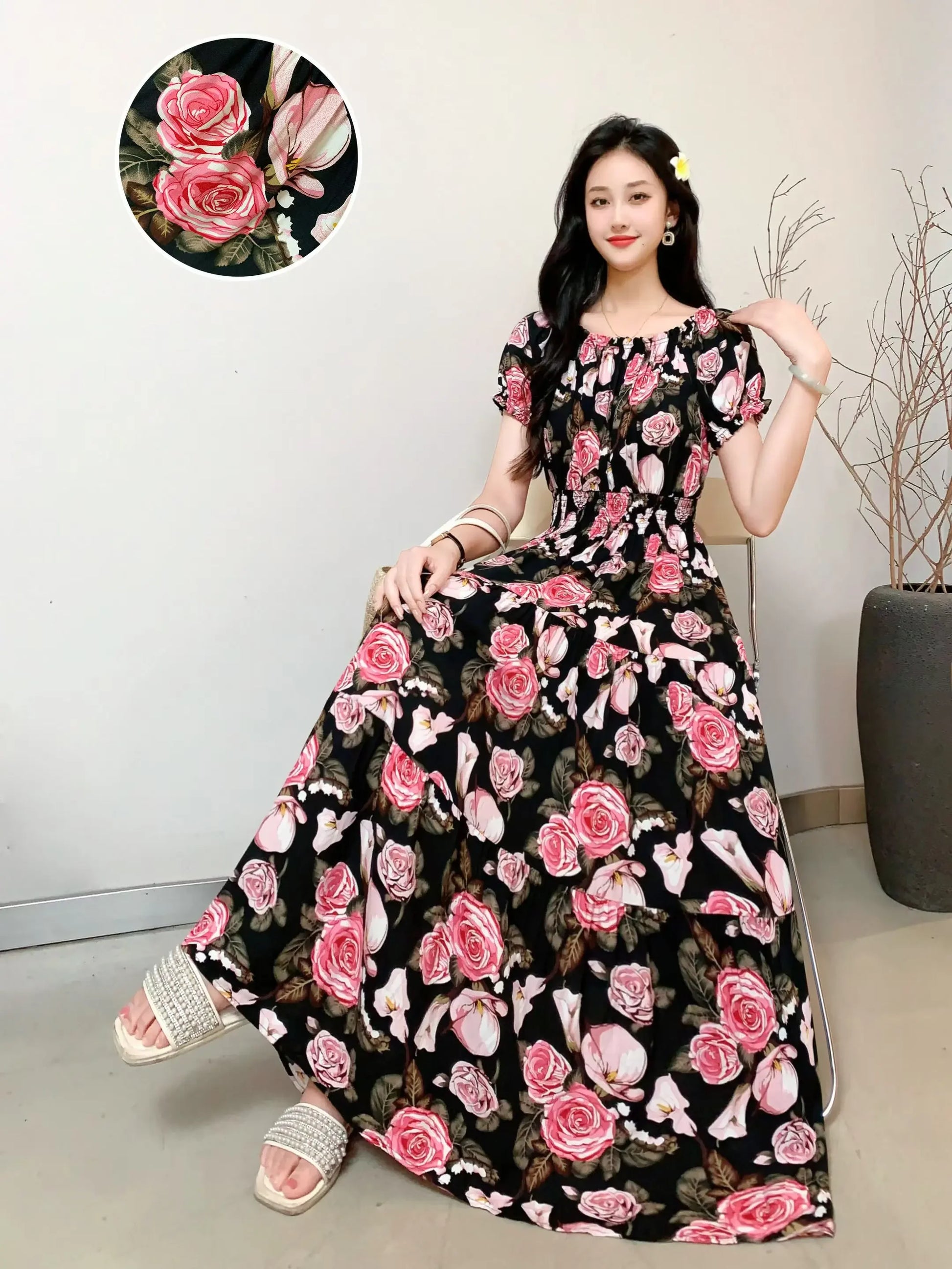 Maxi Long Dress – Elegant Full-Length Gown, Modest Fashion, Long Sleeve Formal Wear for Women