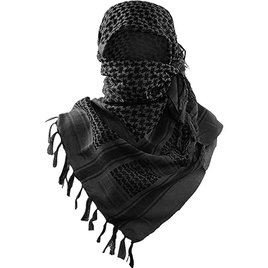 Military Shemagh Tactical Desert Scarf - Muslim Headscarf, Cotton Keffiyeh Head Neck Wrap for Men & Women