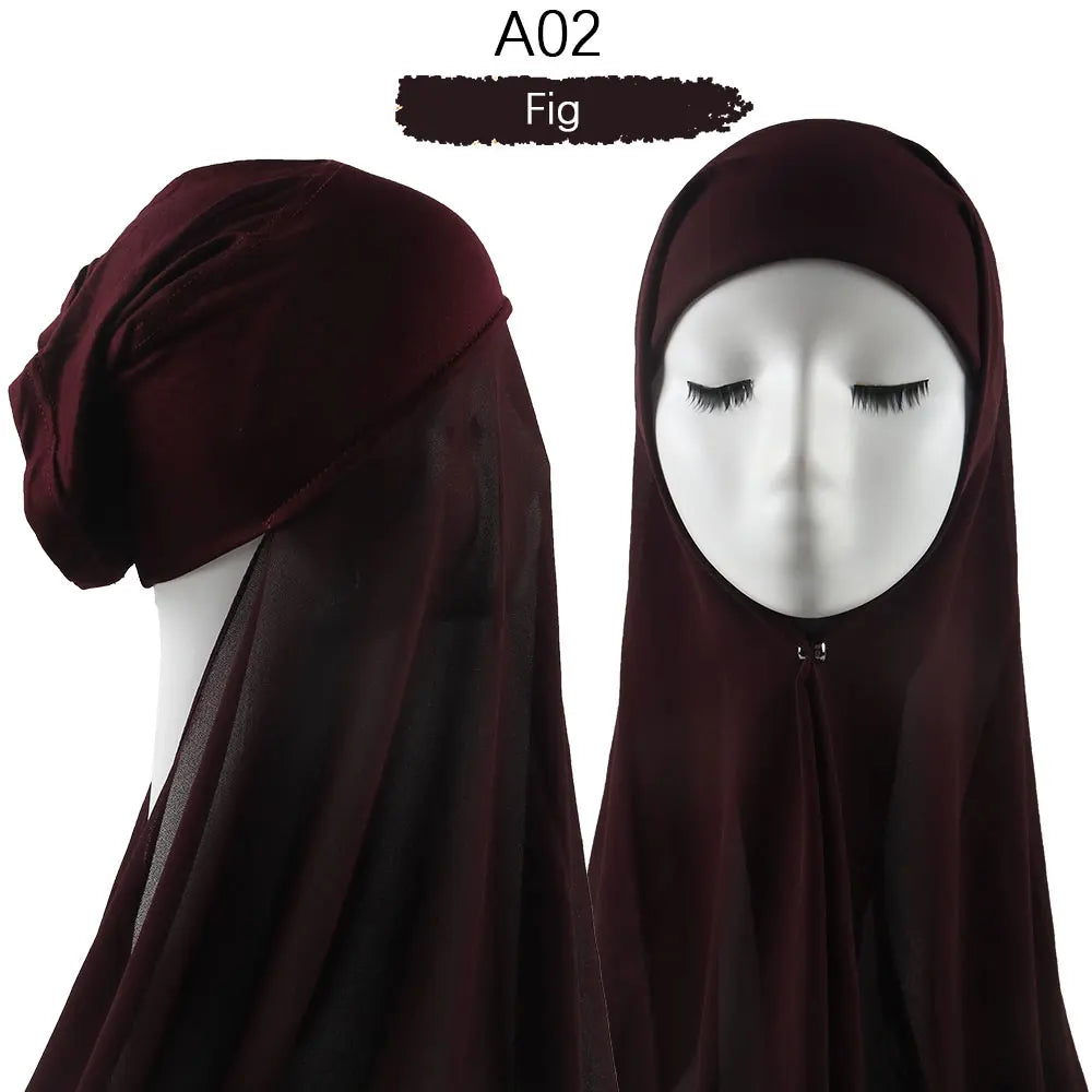 Heavy Chiffon Jersey Hijab for Women, Muslim Fashion Veil, Islamic Headscarf & Scarf