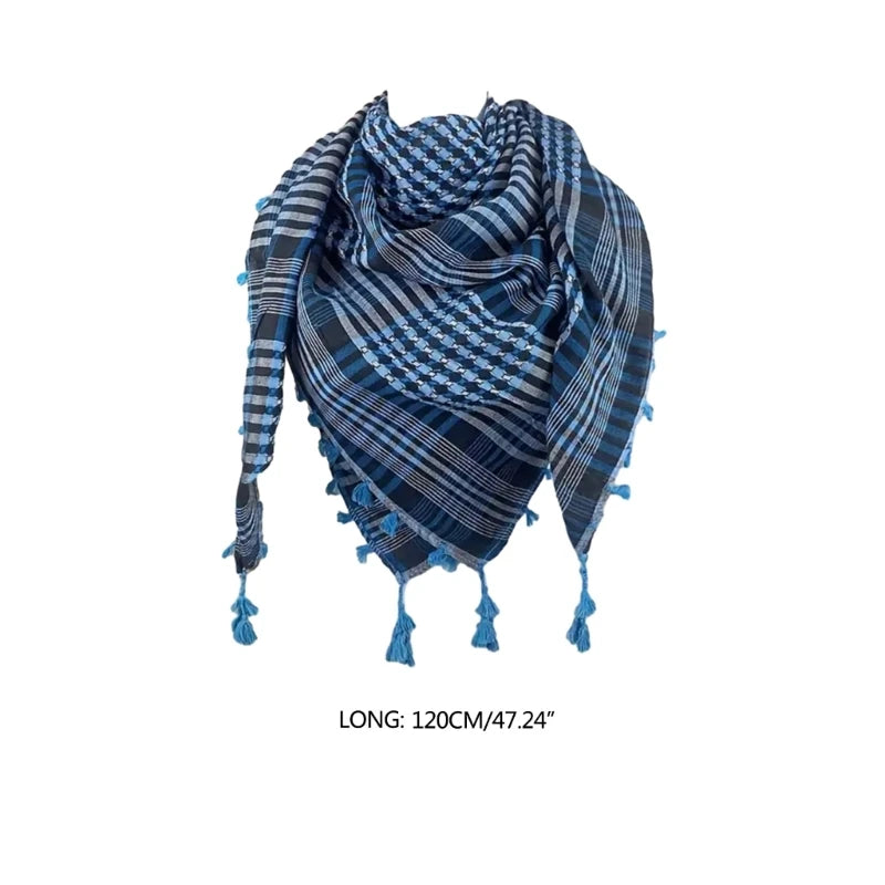 Arab Shemagh Keffiyeh Scarf – Palestinian Shawl Wrap for Men & Women, Traditional Tactical Headscarf