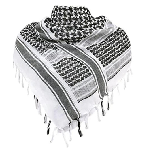 Tactical Shemagh Keffiyeh Scarf – 43x43 Inch Arab Head & Neck Wrap with Tassels for Men & Women, Desert Military Style