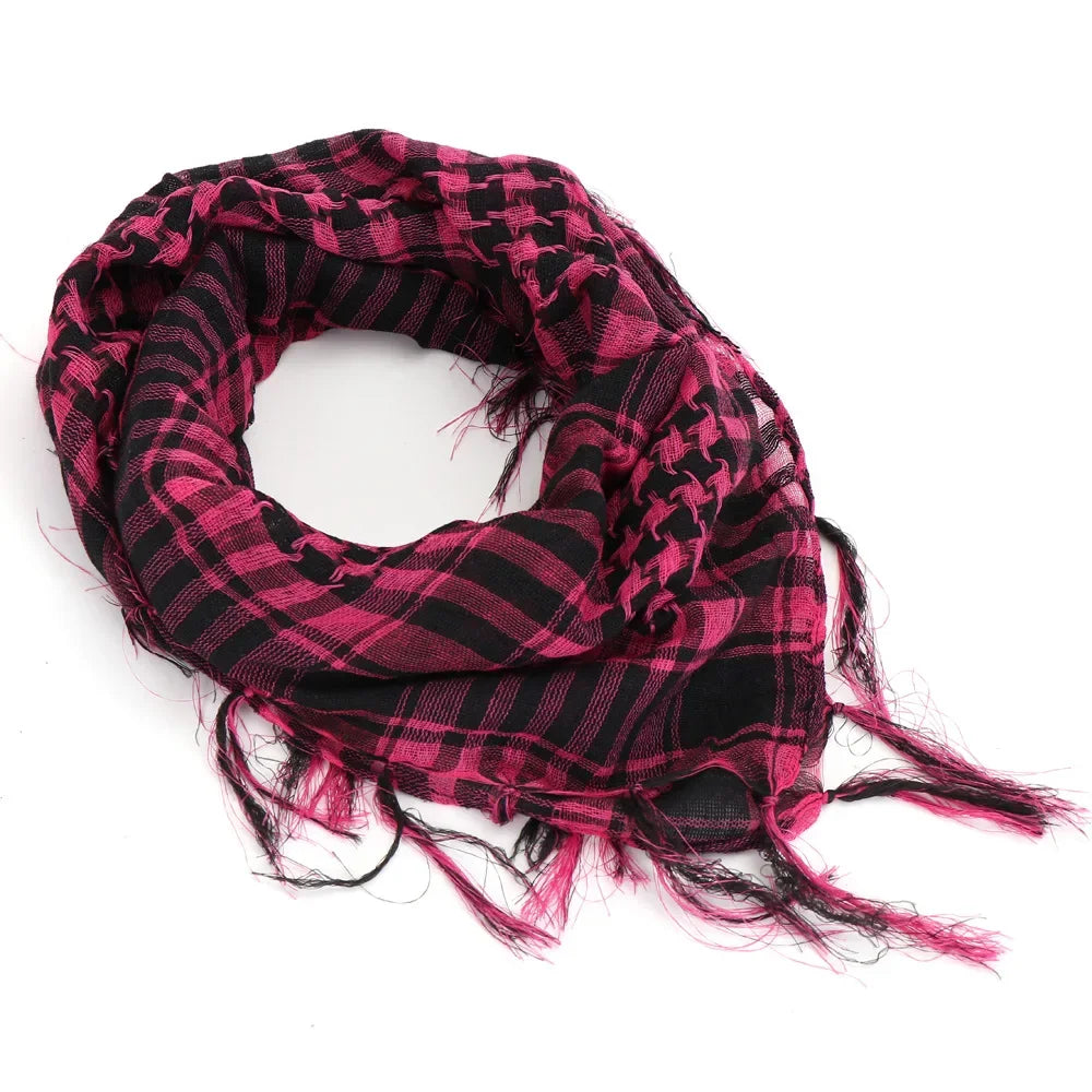 Military Shemagh Tactical Desert Scarf - Muslim Headscarf, Cotton Keffiyeh Head Neck Wrap for Men & Women