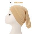 2023 Soft Solid Color Inner Hijab Cap – Muslim Stretch Turban Underscarf, Islamic Fashion Headscarf for Women