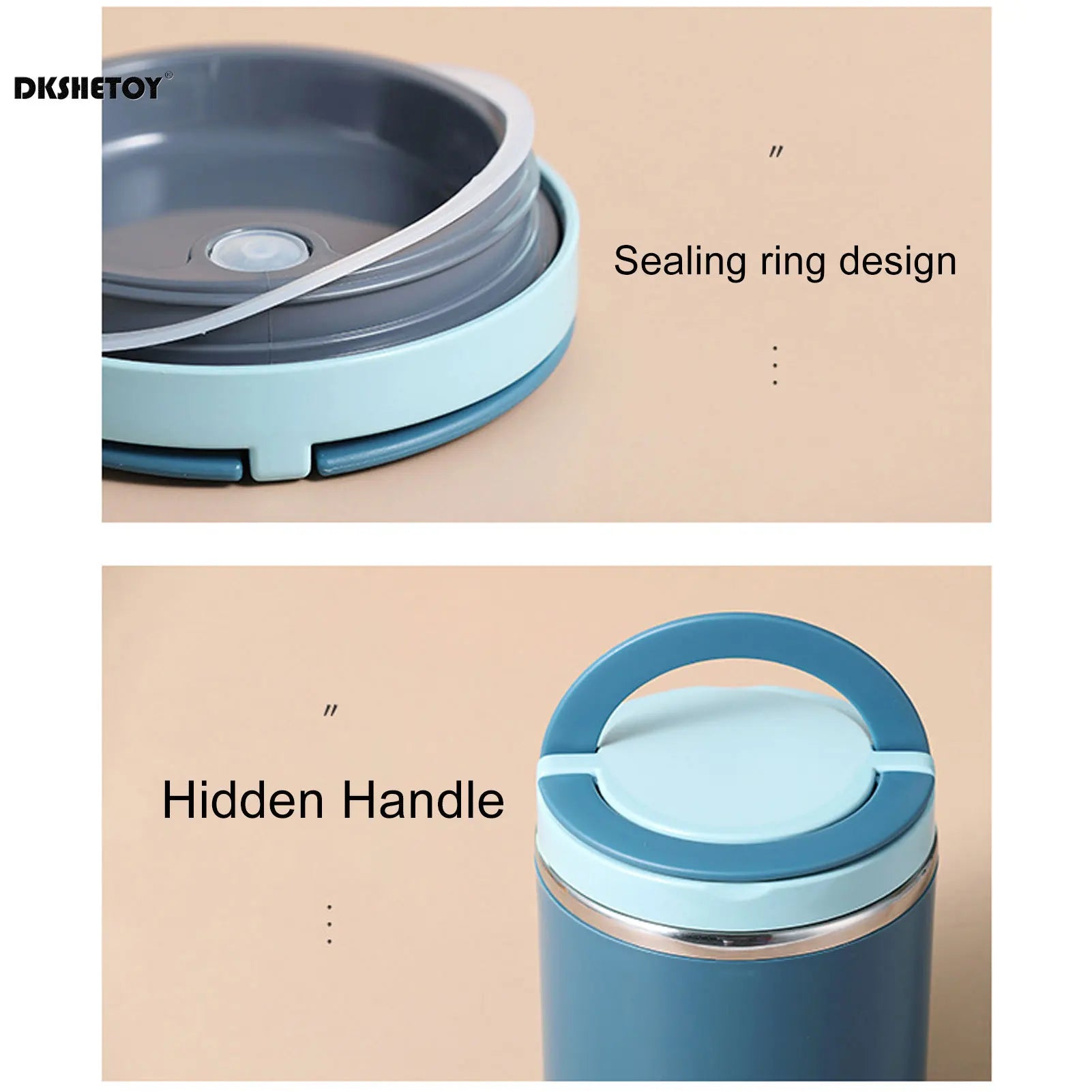 630ml Lunch Box Leak-Proof Insulated Lunch Box Large Capacity Food Thermal Jar Soup Containers for Office Food Storage Box