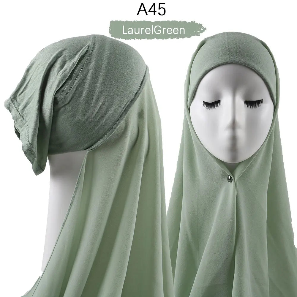 Heavy Chiffon Jersey Hijab for Women, Muslim Fashion Veil, Islamic Headscarf & Scarf