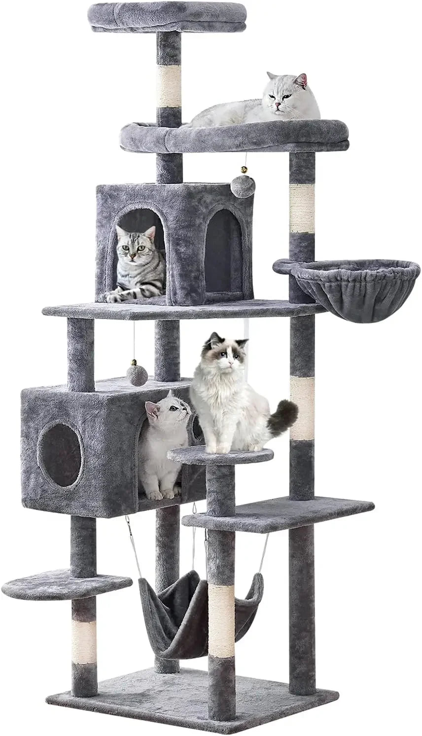 New 2023 Multi-Level Cat Tree – 71.6-Inch Tall Cat Tower for Indoor Cats with Scratching Posts & Cozy Condo Furniture