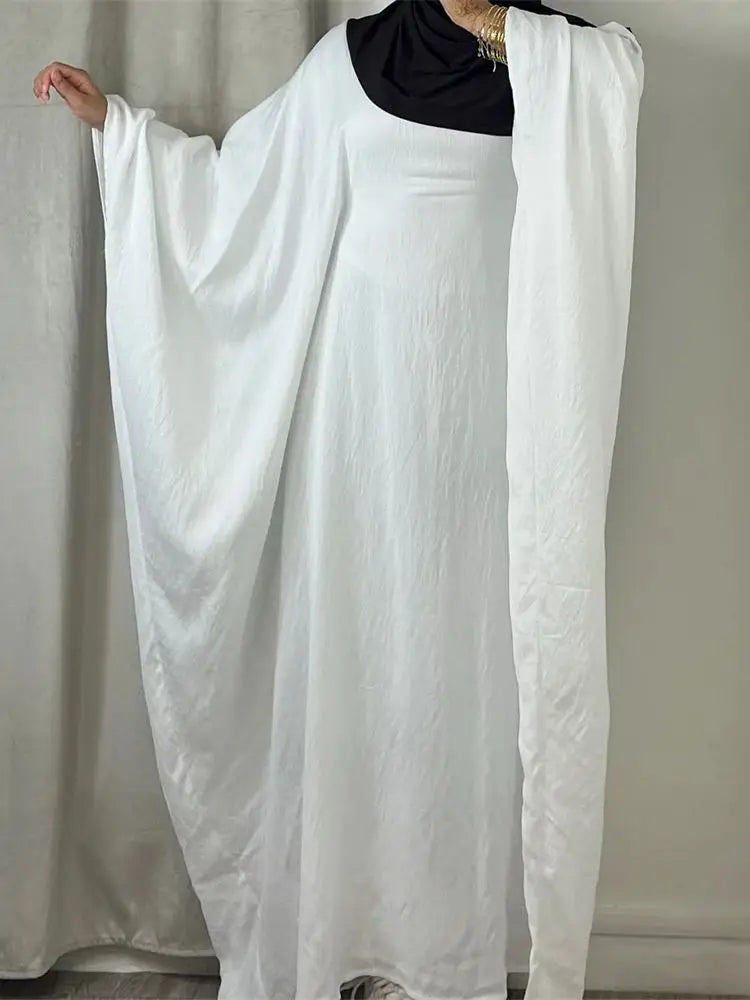 Linen Batwing Abaya – Modest Islamic Dress, Loose-Fit Kaftan, Elegant Muslim Wear for Women