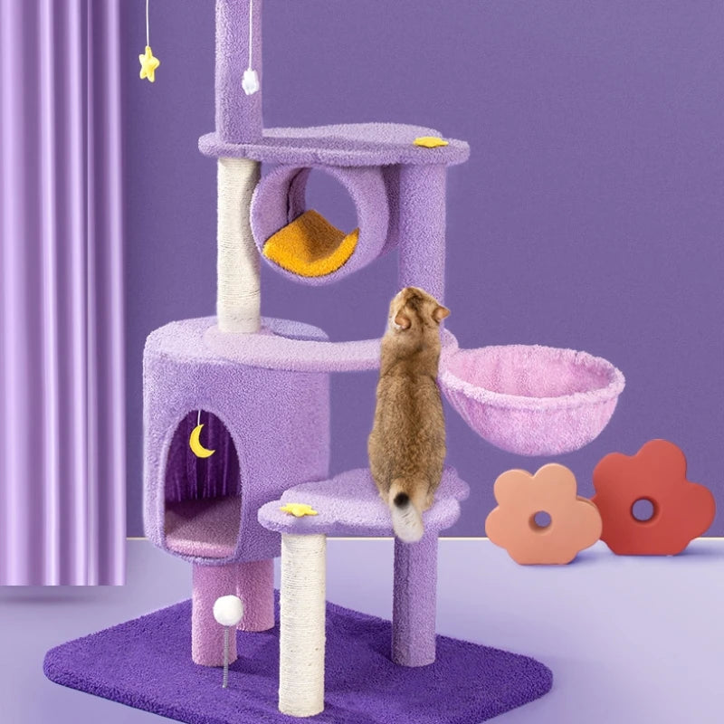 Multi-Level Cat Tree Tower – Scratching Post, Climbing Frame, Jumping Toy with Spacious Perch, Pet Furniture for Indoor Cats