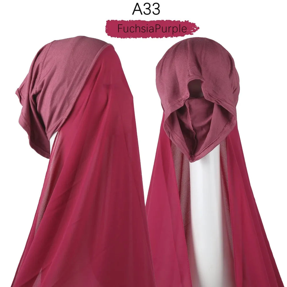 Heavy Chiffon Jersey Hijab for Women, Muslim Fashion Veil, Islamic Headscarf & Scarf
