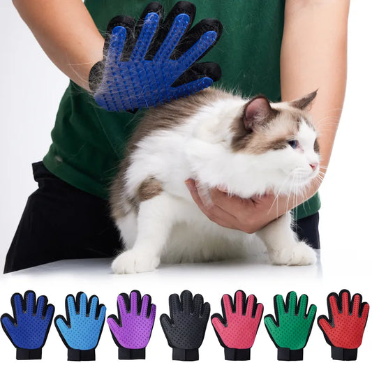 Pet Grooming Glove – Gentle Deshedding Brush for Cats & Dogs, Hair Remover, Massaging Bath Glove