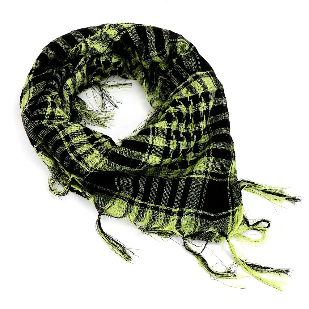 Military Shemagh Tactical Desert Scarf - Muslim Headscarf, Cotton Keffiyeh Head Neck Wrap for Men & Women