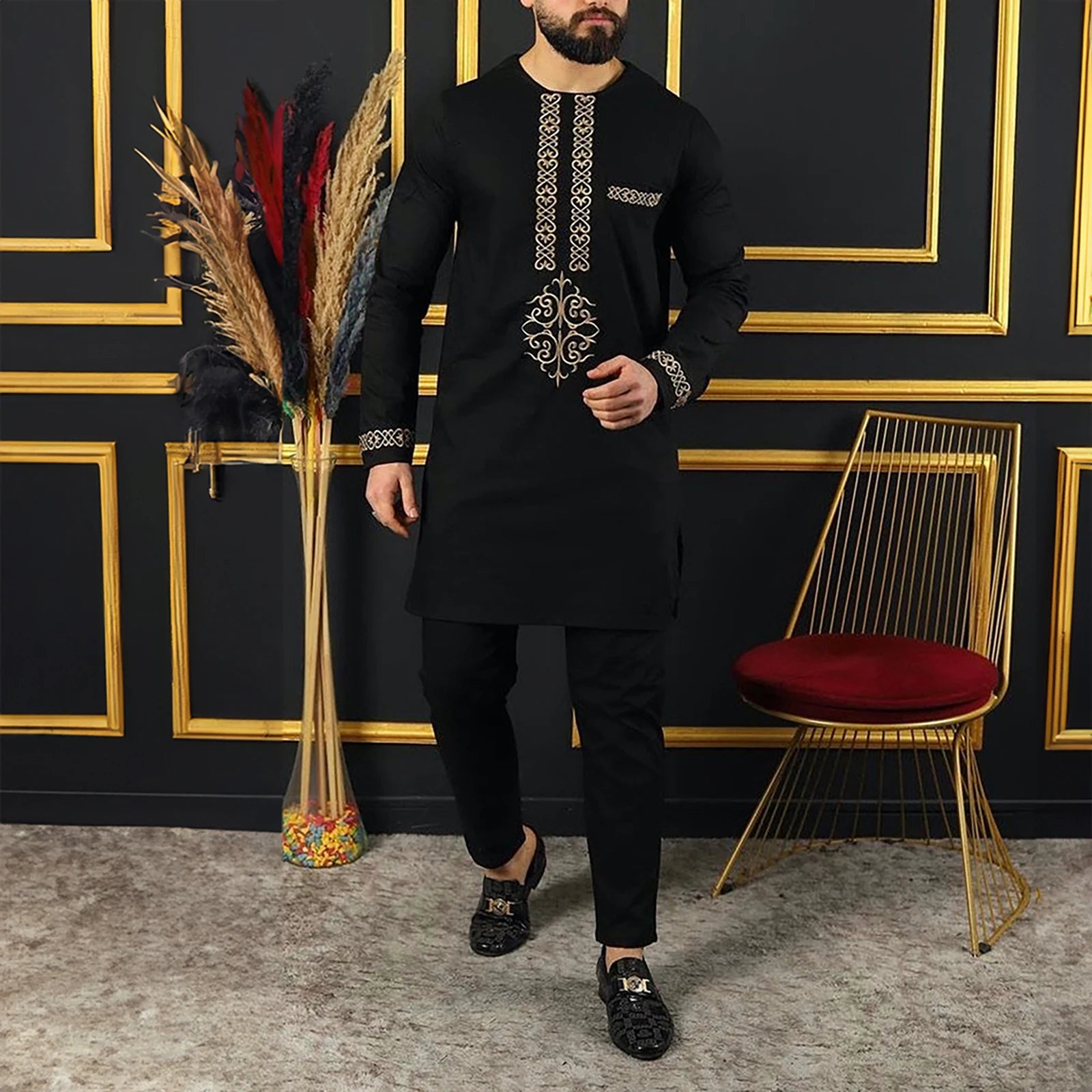 Men’s Kaftan Wear – Elegant Traditional Long Robe, African and Middle Eastern Style, Comfortable and Stylish Attire