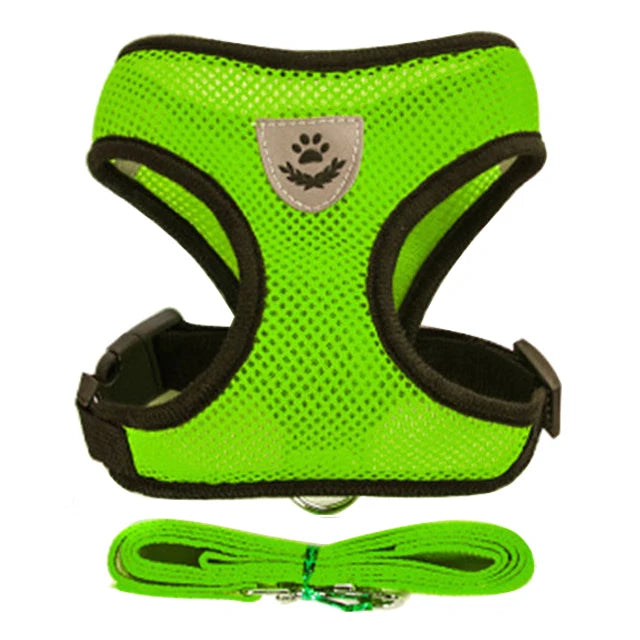 Adjustable Pet Harness Vest – Comfortable & Breathable No-Pull Harness for Dogs & Cats, Secure Fit with Reflective Straps