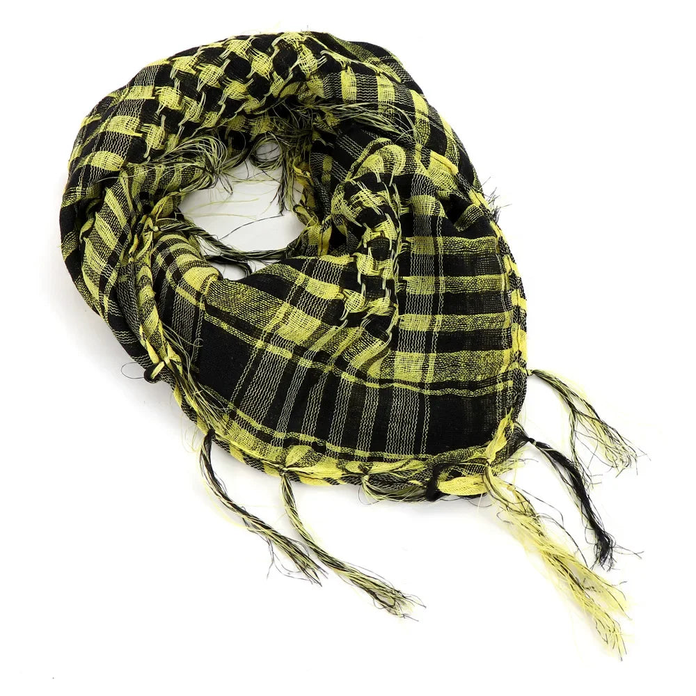 Military Shemagh Tactical Desert Scarf - Muslim Headscarf, Cotton Keffiyeh Head Neck Wrap for Men & Women