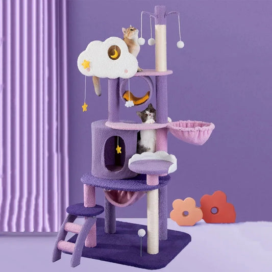 Multi-Level Cat Tree Tower – Scratching Post, Climbing Frame, Jumping Toy with Spacious Perch, Pet Furniture for Indoor Cats