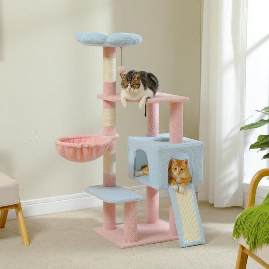Flower Cat Tree – Multi-Level Cat Tower with Sisal Scratching Posts, Cute Cat Condo for Small & Medium Indoor Cats with Top Perch