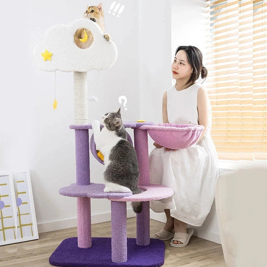 Multi-Level Cat Tree Tower – Scratching Post, Climbing Frame, Jumping Toy with Spacious Perch, Pet Furniture for Indoor Cats