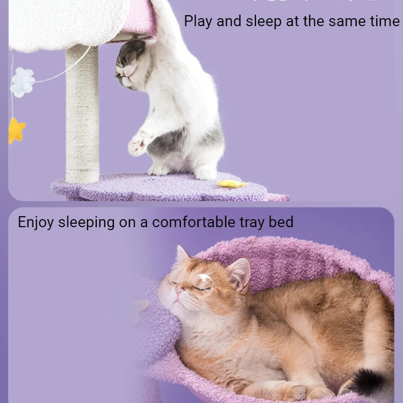 Multi-Level Cat Tree Tower – Scratching Post, Climbing Frame, Jumping Toy with Spacious Perch, Pet Furniture for Indoor Cats