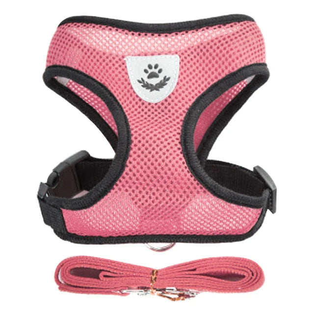Adjustable Pet Harness Vest – Comfortable & Breathable No-Pull Harness for Dogs & Cats, Secure Fit with Reflective Straps