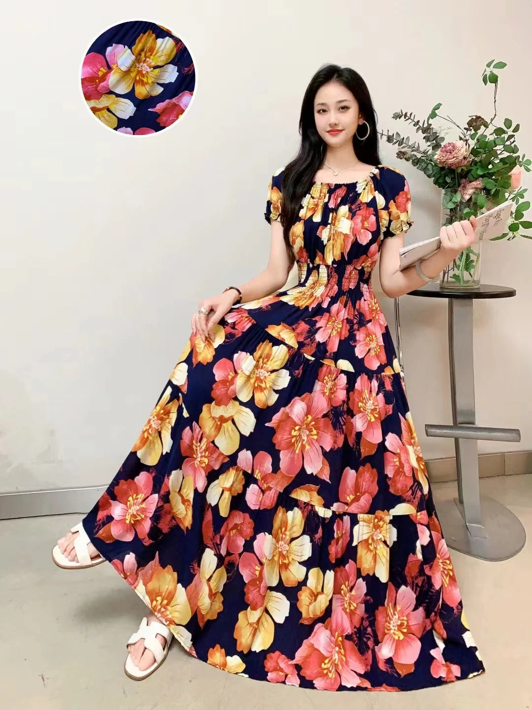 Maxi Long Dress – Elegant Full-Length Gown, Modest Fashion, Long Sleeve Formal Wear for Women