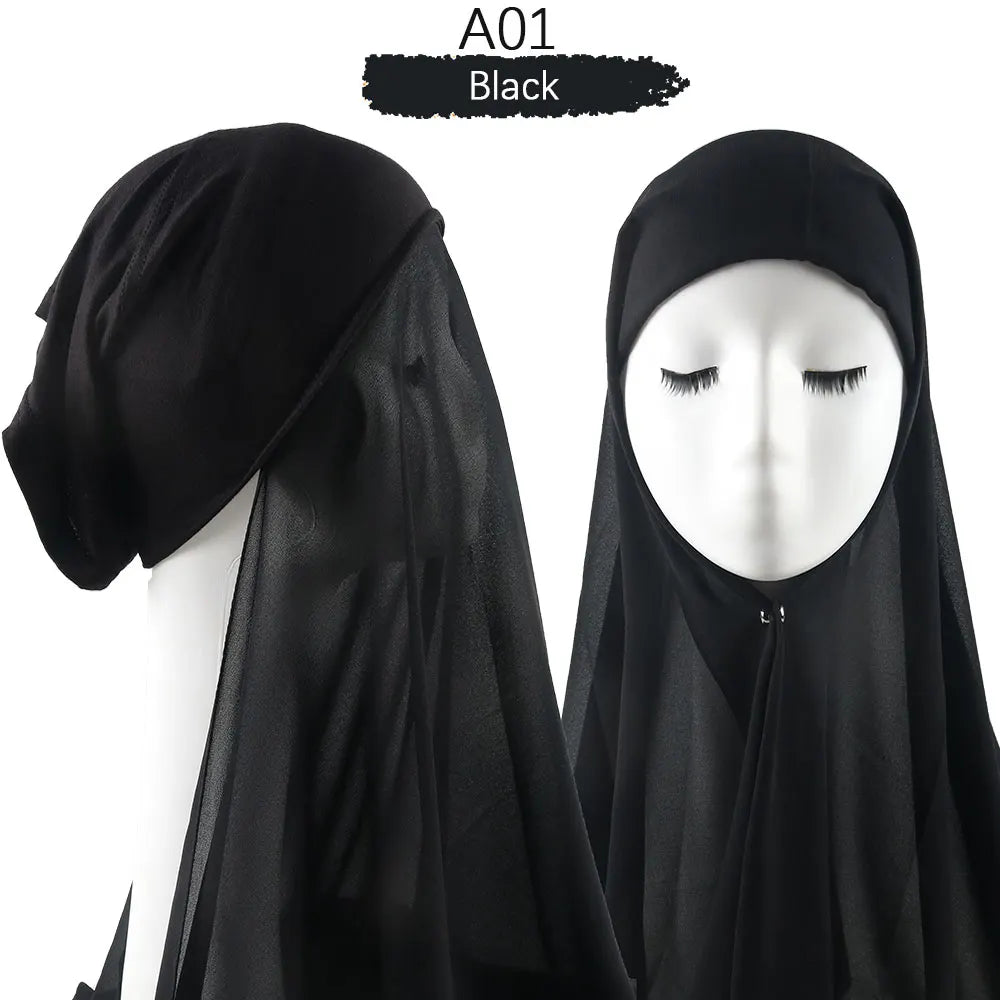 Heavy Chiffon Jersey Hijab for Women, Muslim Fashion Veil, Islamic Headscarf & Scarf