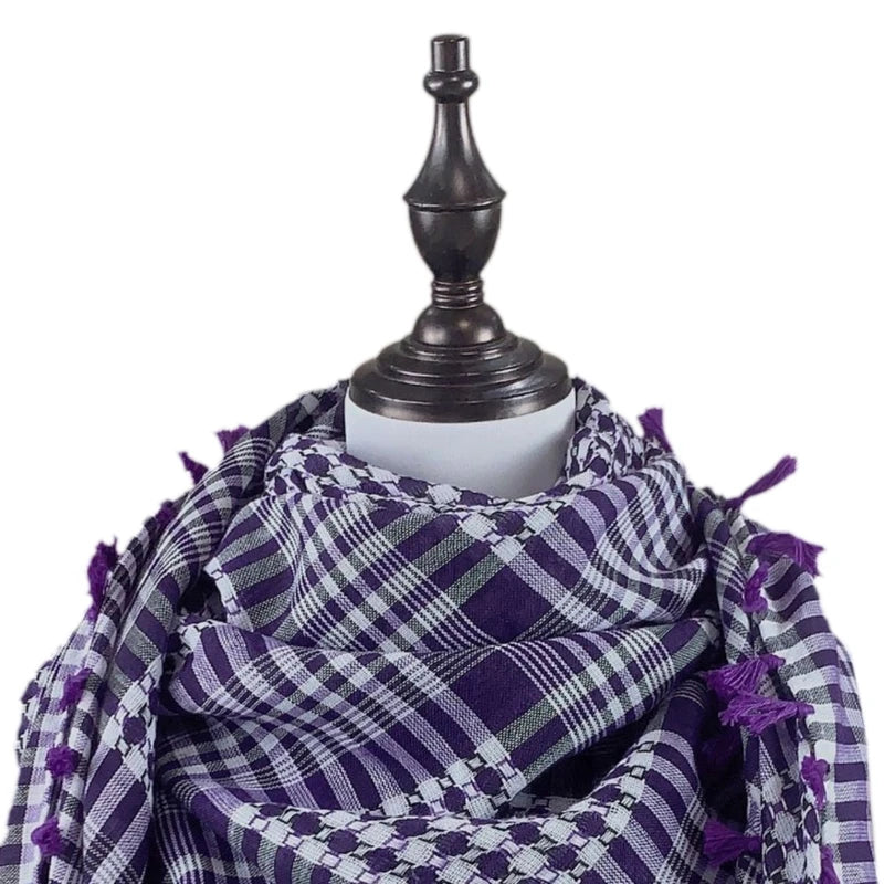 Arab Shemagh Keffiyeh Scarf – Palestinian Shawl Wrap for Men & Women, Traditional Tactical Headscarf