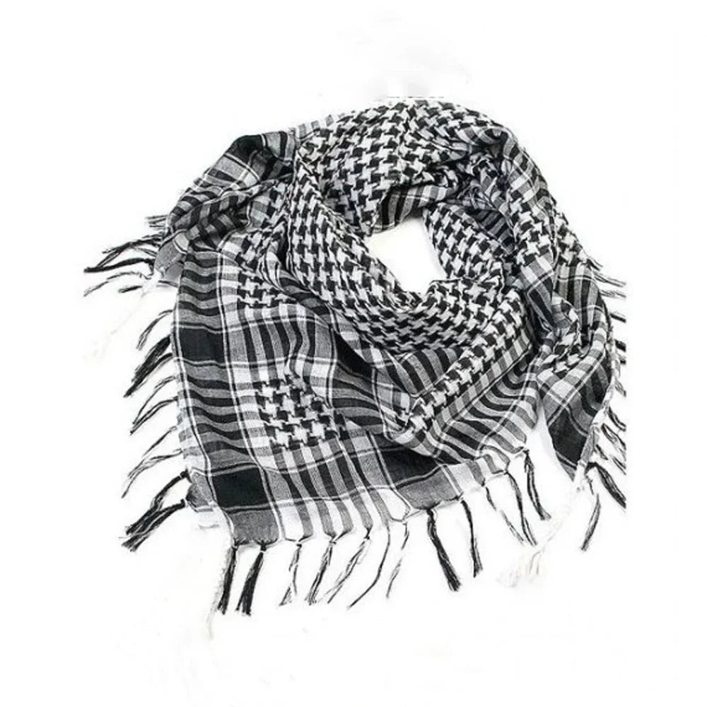 Military Shemagh Tactical Desert Scarf - Muslim Headscarf, Cotton Keffiyeh Head Neck Wrap for Men & Women