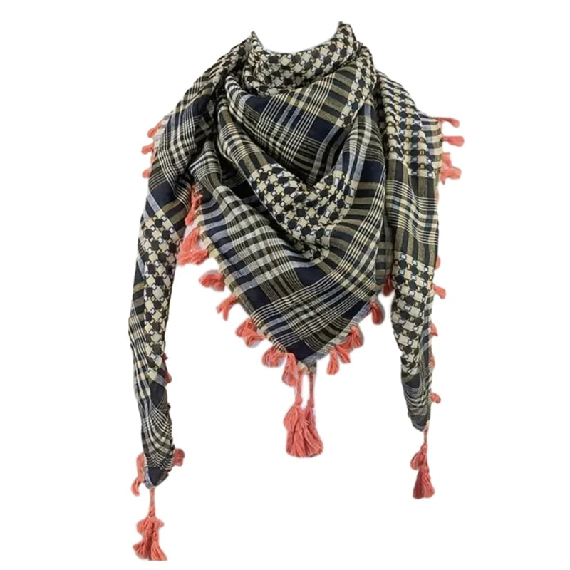 Keffiyeh Tactical Desert Scarf - Shemagh Head Neck Wrap, Unisex Arab Palestine Scarf