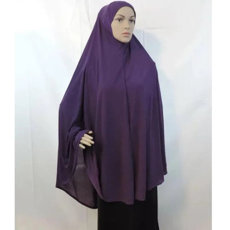Fashion Muslim Hijab Scarf – Oversized 120x110CM Khimar, Islamic Headscarf, Jersey Turban for Women