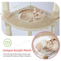 Adjustable tall cat scratching post 236-258cm, multi-level cat tower with hammock, condo, cozy kitten furniture, pet cat tree with toys
