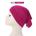 2023 Soft Solid Color Inner Hijab Cap – Muslim Stretch Turban Underscarf, Islamic Fashion Headscarf for Women