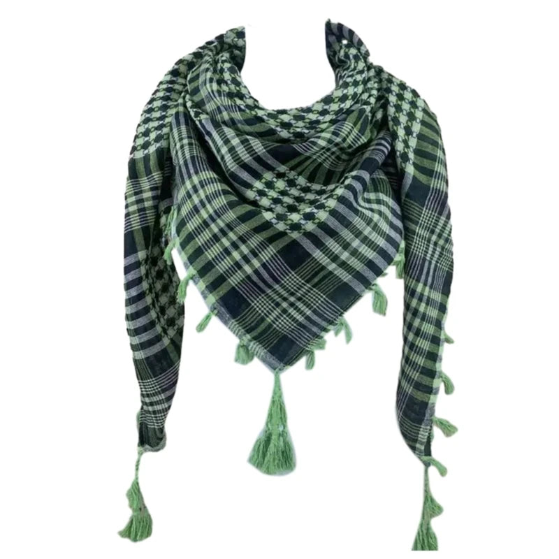 Arab Shemagh Keffiyeh Scarf – Palestinian Shawl Wrap for Men & Women, Traditional Tactical Headscarf