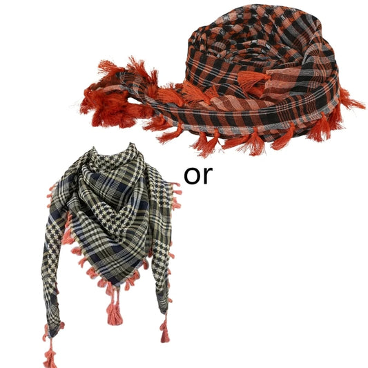 Keffiyeh Tactical Desert Scarf - Shemagh Head Neck Wrap, Unisex Arab Palestine Scarf