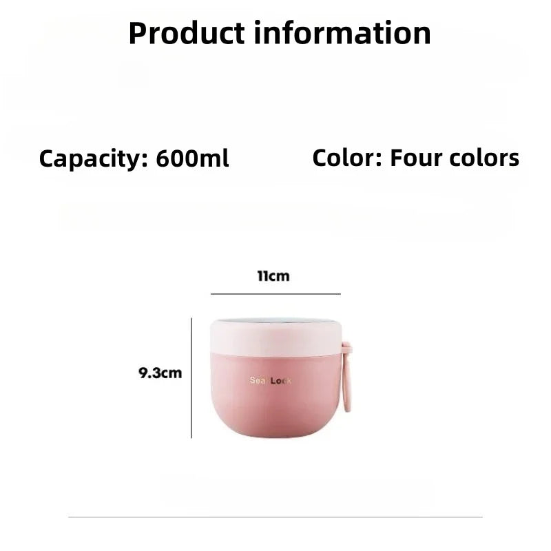 Stainless steel soup cups, thermal lunch box food thermos container with spoon, insulated bento lunch box for school and office use