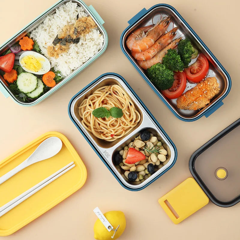 304 stainless steel insulated lunch boxes with separated multi-layer leakproof portable bento picnic box